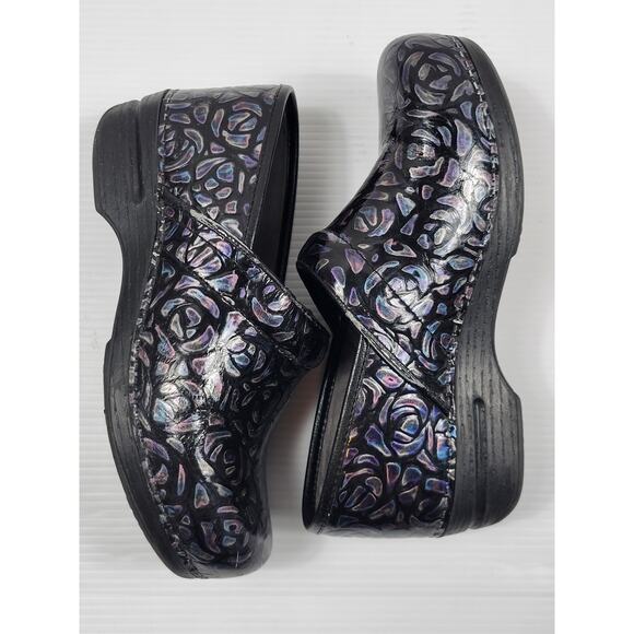 Dansko Pro XP Womens 40 9.5/10 Black Night Rose Comfort Nurse Clogs 3912960202 - Picture 4 of 11